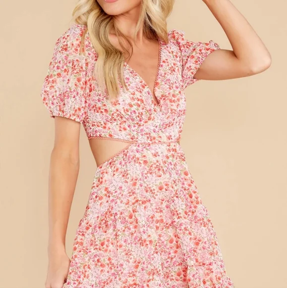 Something in the Air Red Floral Print Dress - Picture 6 of 11